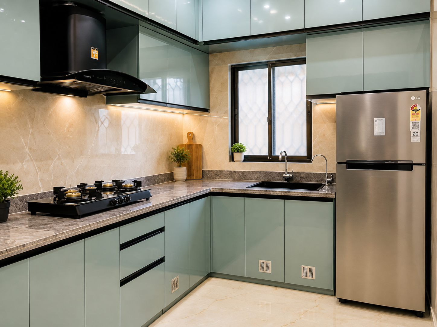 Modern modular kitchen design by Aazee Interior